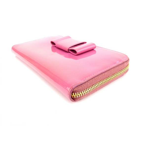Miu Miu ribbon Wallet motif long Patent pink - Picture 4 of 6